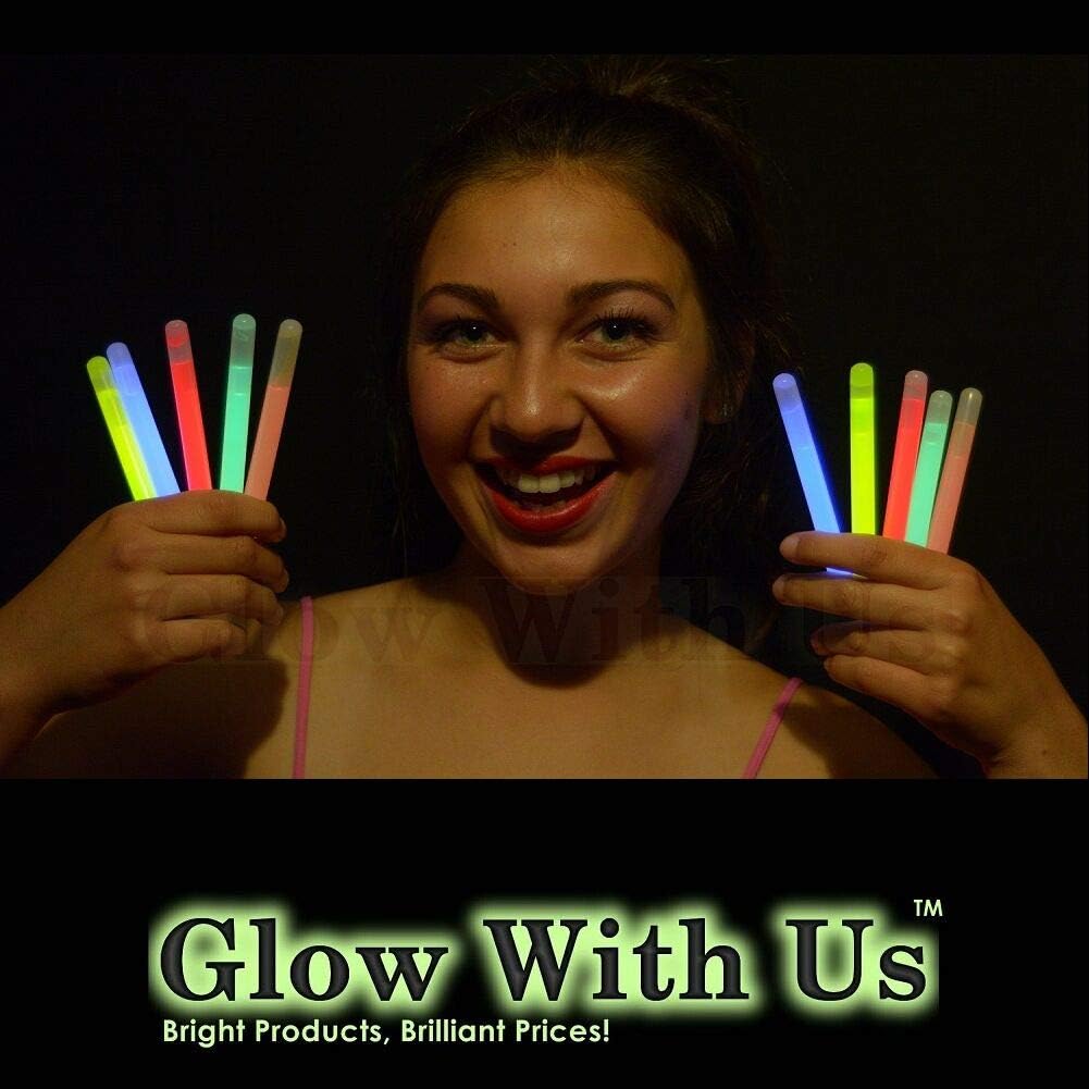 Glow Sticks Bulk Wholesale, 50 4” Blue Glow Stick Light Sticks. Bright Color, Kids Love Them! Glow 8-12 Hrs, 2-Year Shelf Life, Sturdy Packaging, GlowWithUs Brand