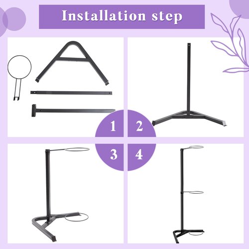 Blulu Yoga Ball Holder Stability Ball Rack Vertical Exercise Ball Stand Gym Ball Storage with Tubular Steel Frame for Home Commercial Gym Studios, Holds 3 Stability Balls
