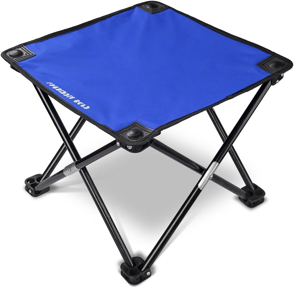 Forbidden Road Camping Stool Portable Footrest for Hiking Fishing Backpacking Beach Travel - Capacity 220lbs (Blue, 14.17 * 11.8 inch)
