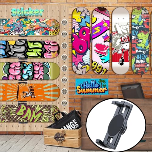 2 Pack Skateboard Wall Mount Deck Display - 360° Rotatable Floating Hanger for Skateboards - Suitable for Any Skateboarder