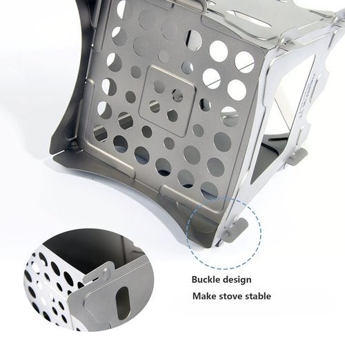 Titanium Wood Burning Stove, Camping Stove, Foldable Titanium Portable Backpacking Stove for Outdoor Camping Picnic BBQ