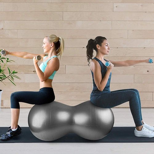 SUYSANP Peanut Shaped Balance Yoga Ball,Gym Rehab Diet Fitness Beginner Kids Adults Yoga Training (0.5 * 1M, Purple)