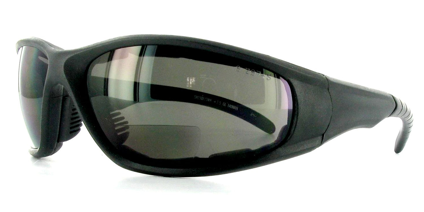 "SPORTSTER - Smoke 1.50" Bifocal Sunglasses / Safety Glasses with Non-Prescription Reading Lens. Read while you work or play in the sun!
