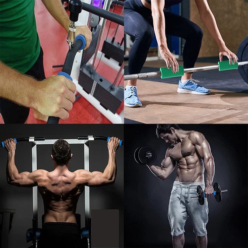 Barbell Grips,Dumbbell Grips for Hands Anti-Slip Barbell Grips for Dumbbell Adapter Barbell and Dumbbell Fat Bar Grip for Weightlifting Superior Barbell Handle Grip& Fat Bar Training(Pair Green)