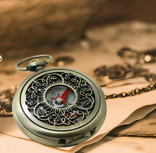 Emplyee Leaving Gifts Engraved Compass with Wooden Box and Cross Bracelet, Gift Set, Departing Colleague Leaving Gifts
