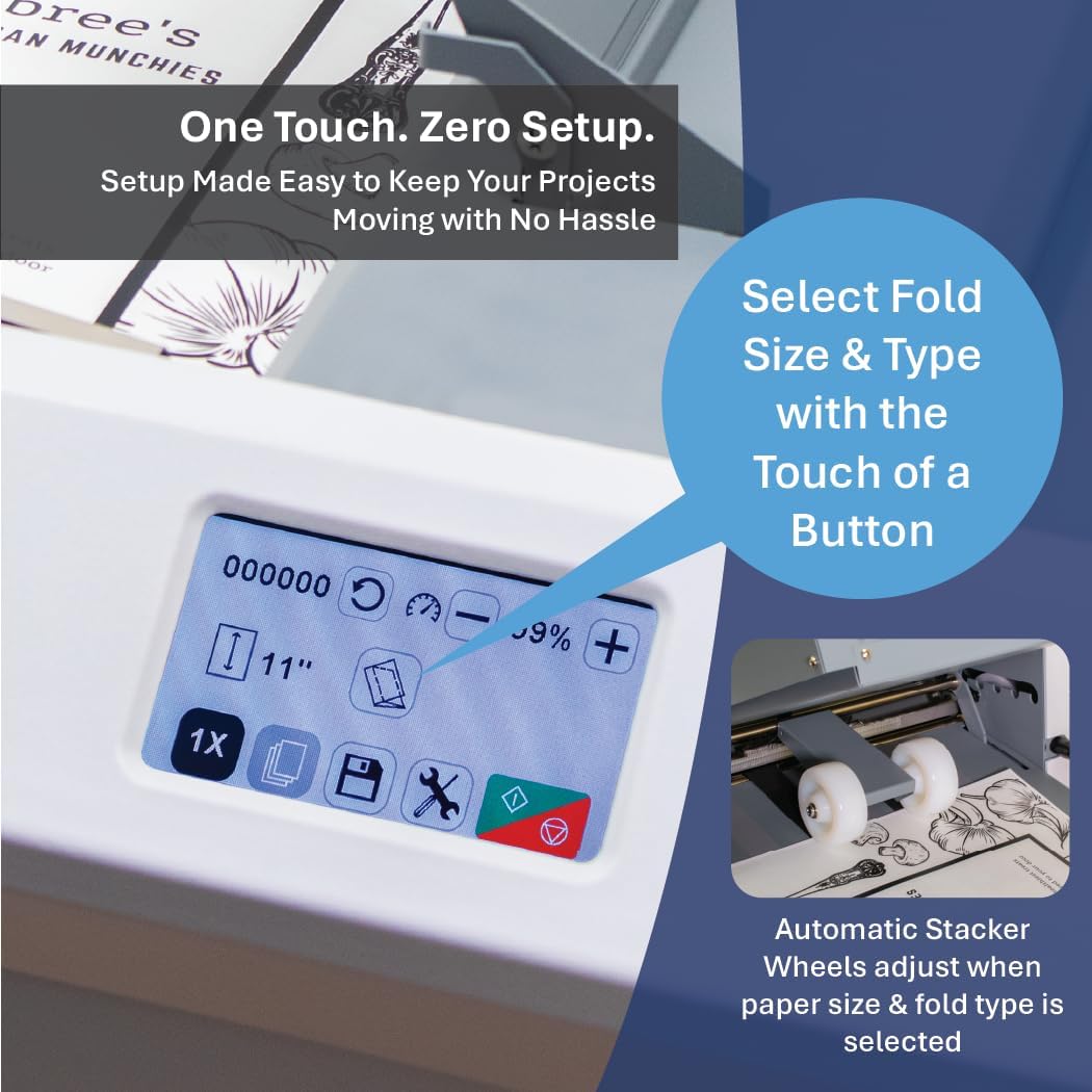 Formax FD 38Xi Fully-Automatic Touchscreen Document Folder, Up to 17000 Sheets/h, Pre-Programmed for C,V,Z, Gate, Fold Out and Double Parallel, Up to 500 Sheets 20# Hopper Capacity