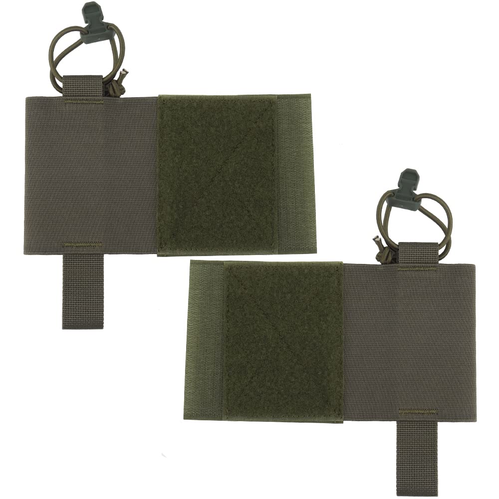 Hdlsina Tactical Vest Side Mag Holder Magazine Holster Interphone Pouch Tactical Vest Extension Bag with Hook and Loop Cummerbund Insert Panel Quick Attached and Fixed (Green)