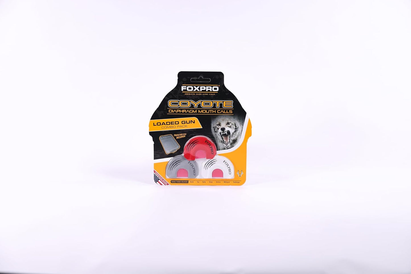 FOXPRO Loaded Gun Predator Mouth Call Combo For Coyote Hunting Includes 3 Diaphragm Mouth Calls