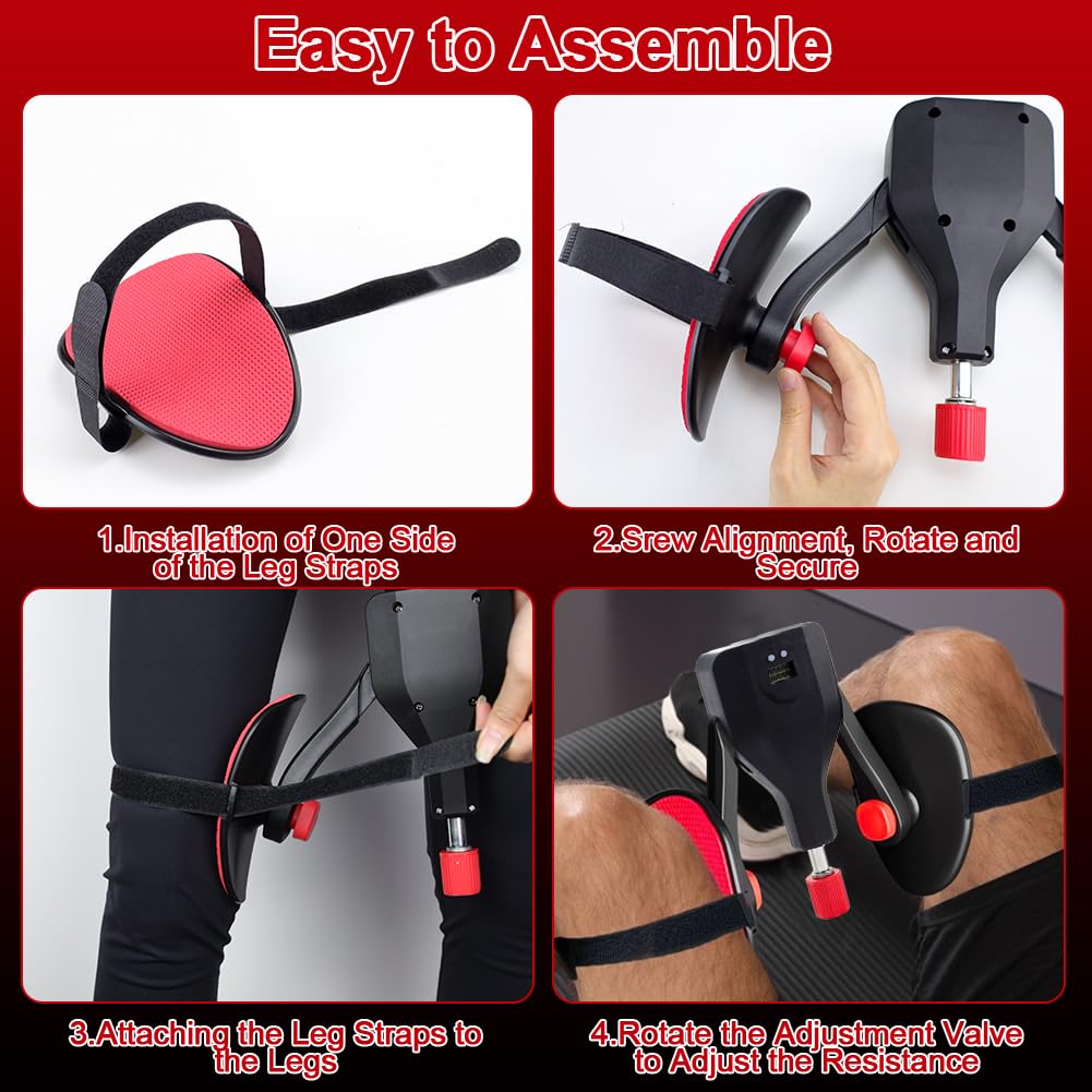 Abnaok Thigh Master Hip Trainer Kegel Exerciser, Hip Shaper Trainer Machine，Adjustable Leg and Inner Thigh Strength Exercise Equipment，Legs Workout Equipment for Men and Women