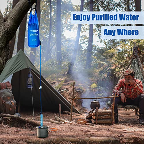 6L Gravity Water Filter System with Adjustable Tree Strap - Double Filter