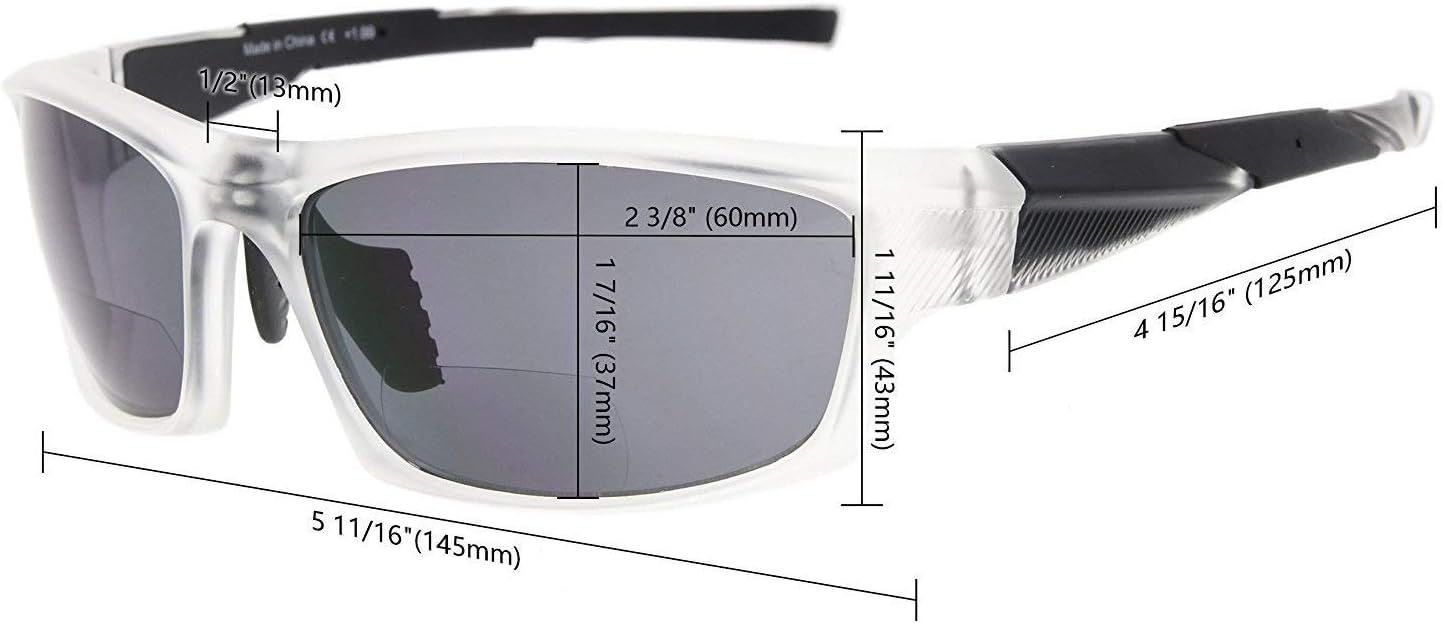 Eyekepper TR90 Frame Bifocal Sports Sunglasses Baseball Running Fishing Driving Golf Softball Hiking Sunshine Readers