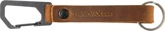 Trayvax Keyton Leather Keychain, Quick Release Carabiner Clip Key Chain for Men and Women, Stainless Steel