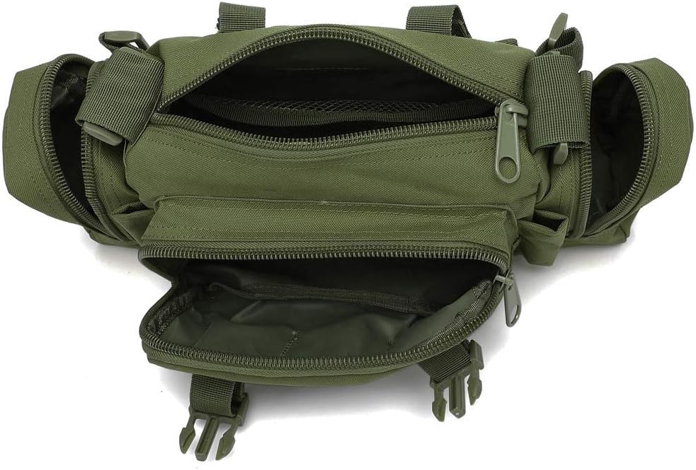 3P Military Duffel Waist Bag, Molle Bicycle/Motorcycle Waterproof Fanny Packs Camera Bag Camo EDC Utility Pouch Crossbody with Shoulder Strap Hand Carry