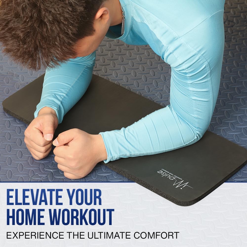 Impulse Yoga Knee Pads Cushion, Thick 1" (25mm) Workout Mat Provides Cushion for Kneeling & Elbows, Non-Slip & Portable Exercise Knee Pad for Yoga, Elbow, Wrist Pain, Planks, Pushups & Floor Exercises