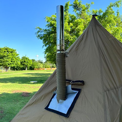 TAISOCA Camping Stove Pipe Wrap Fireproof Chimney Webbing 32.8ft Anti-Scald Stove Pipe Wrap Fireproof Pipe Wrap Protector for Tent (32.8ft)