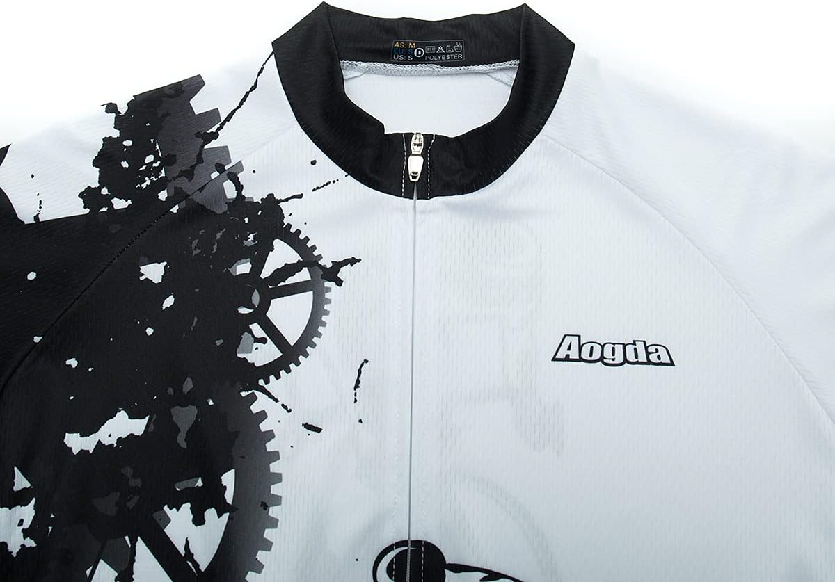 Aogda Cycling Jerseys Men Bike Shirts Team Biking Tops Bicycle Short Sleeves Clothing