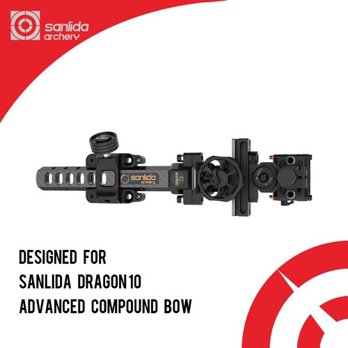 Sanlida Dragon 10 Advanced 3 Pin Hunting Bow Sight, Highly-Visible Micro-Adjustable Hunting Compound Bow Sight for Right Hand