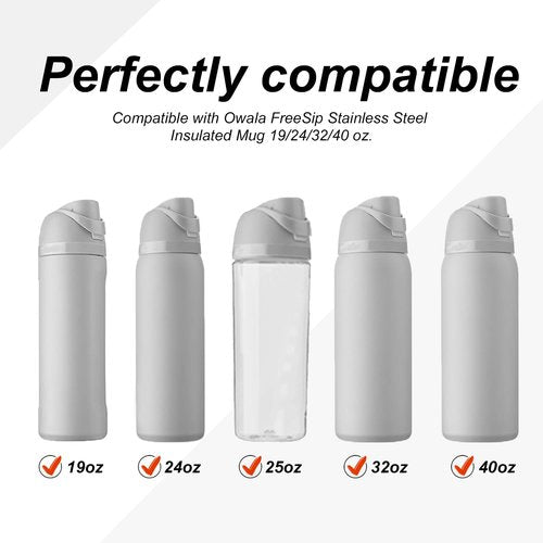 2pcs Replacement Stopper Compatible with Owala FreeSip 24oz 32oz, Water Bottle Top Lid for Owala 16/19/24/32/40oz Seal Bottle Cap Leak Proof Bottle Mouth Plug Parts Silicone Stopper Gasket Accessories