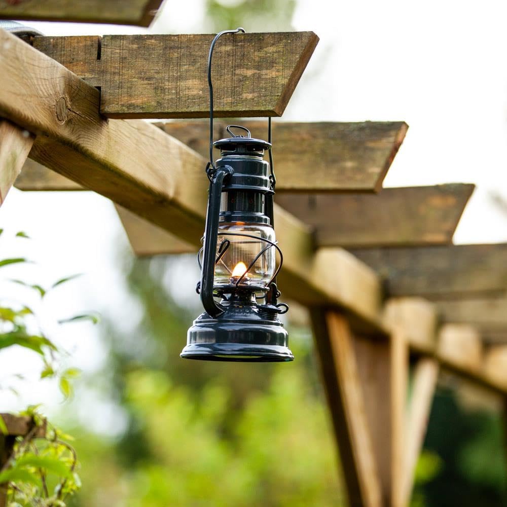 Outdoor Kerosene Fuel Lantern, German Made Weather Resistant Baby Special 276 Galvanized Hurricane Lamp for Camping or Patio, 10 Inches, Bronze