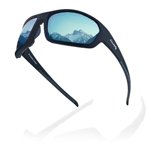 SOL PRO Polarized Riding Sunglasses Foam Padded Wraparound Fit Men Women Motorcycle Driving Running Cycling Fishing