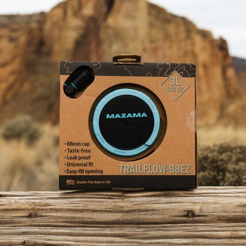 Trailflow-88EZ Hydration Bladder by Mazama Designs. Leakproof, Easy Clean and Fill Water Reservoir BPA Free, Fits Most Hydration Backpacks. Great for Running, Hiking, Camping, Cycling. (3L)