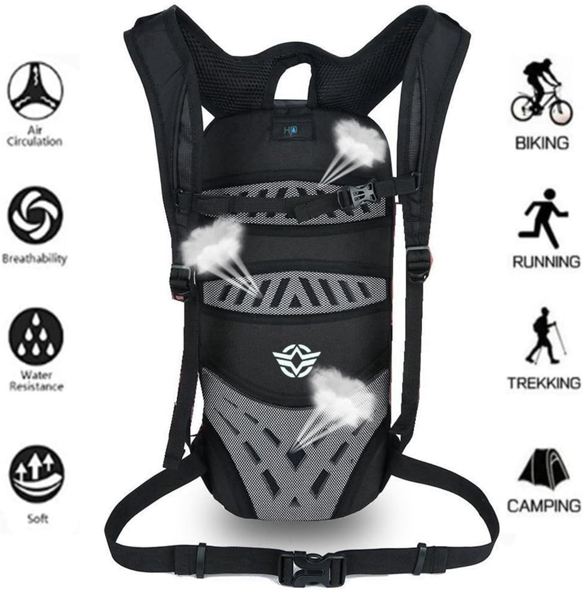 WINDCHASER Cycling Backpack, 10L Bicycle Backpack Waterproof Breathable Bag for Outdoor Travel Hiking Climbing Biking Running Skiing (Black)