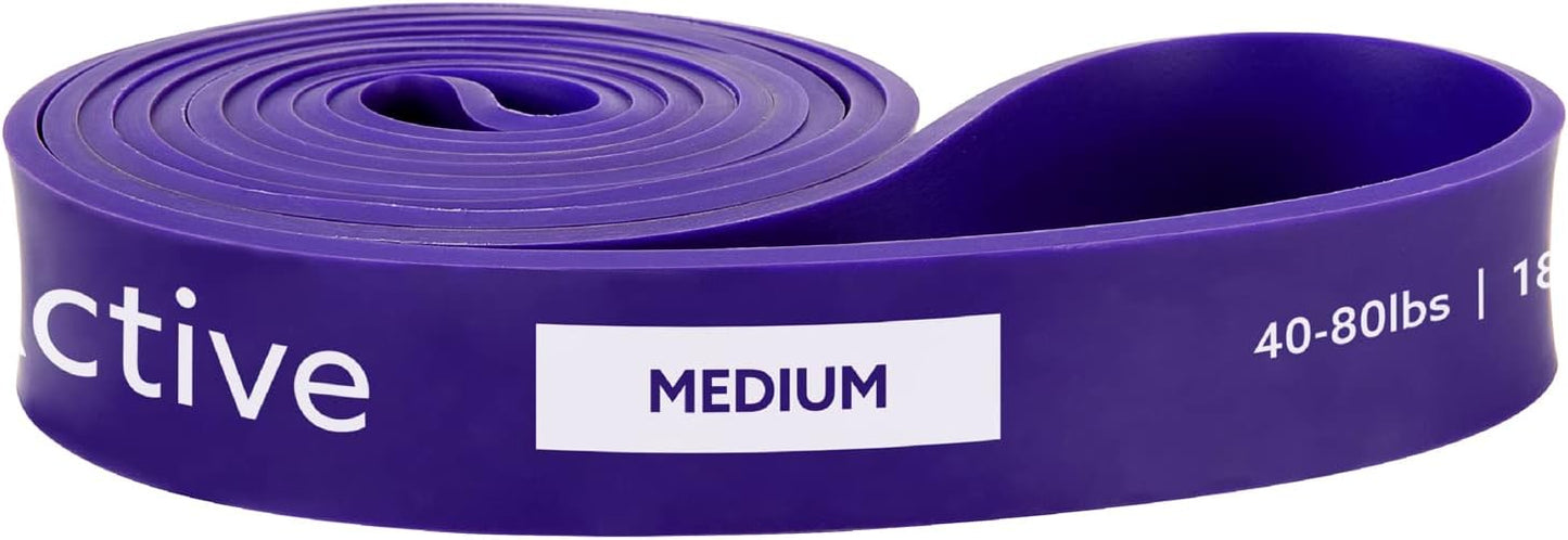 3DActive Pull Up Assist Band - Resistance Band for Strength Training, Powerlifting, Body Stretching, Crossfit - Exercise Guide Included.