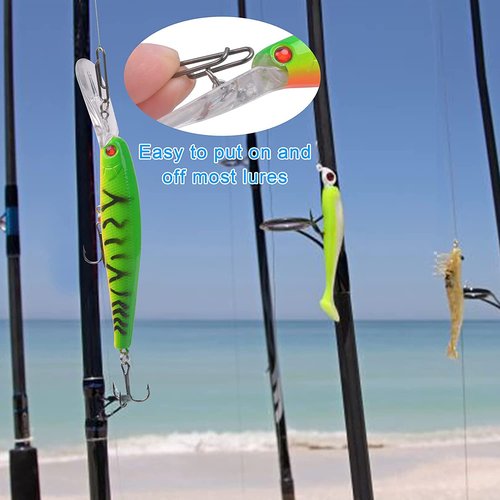 VATEICO Fishing Power Clips Kit Stainless Steel Fast Snaps Fishing Speed Clips Quick Change Lure Connector Kayak Drifting Fishing 40pcs