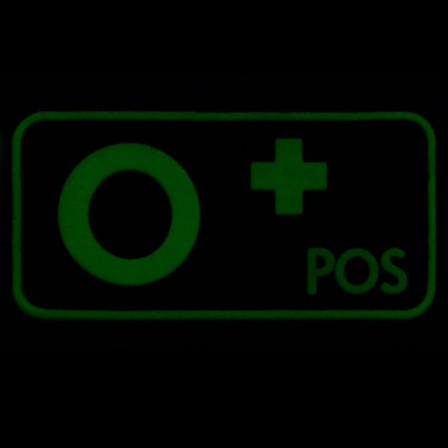 O Positive Mini First Aid Blood Type PVC Patch - Glow in the Dark, Velcro-Compatible for Hats & Gear