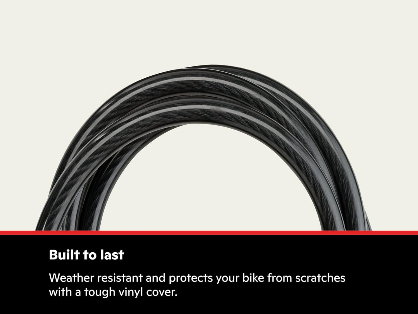 Schwinn Combination Bike Lock in Braided Steel Cable, 6 feet x 12 mm Anti Theft Bicycle Lock, Black, Security Level 3