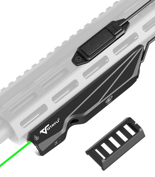 VOTATU M9L-GS Green Laser Light Combo Built-in Pressure Switch Compatible with M-LOK Rail,1600 Lumens Tactical Flashlight and Laser Sight for Rifle,Switch Pad Mount Plate Included