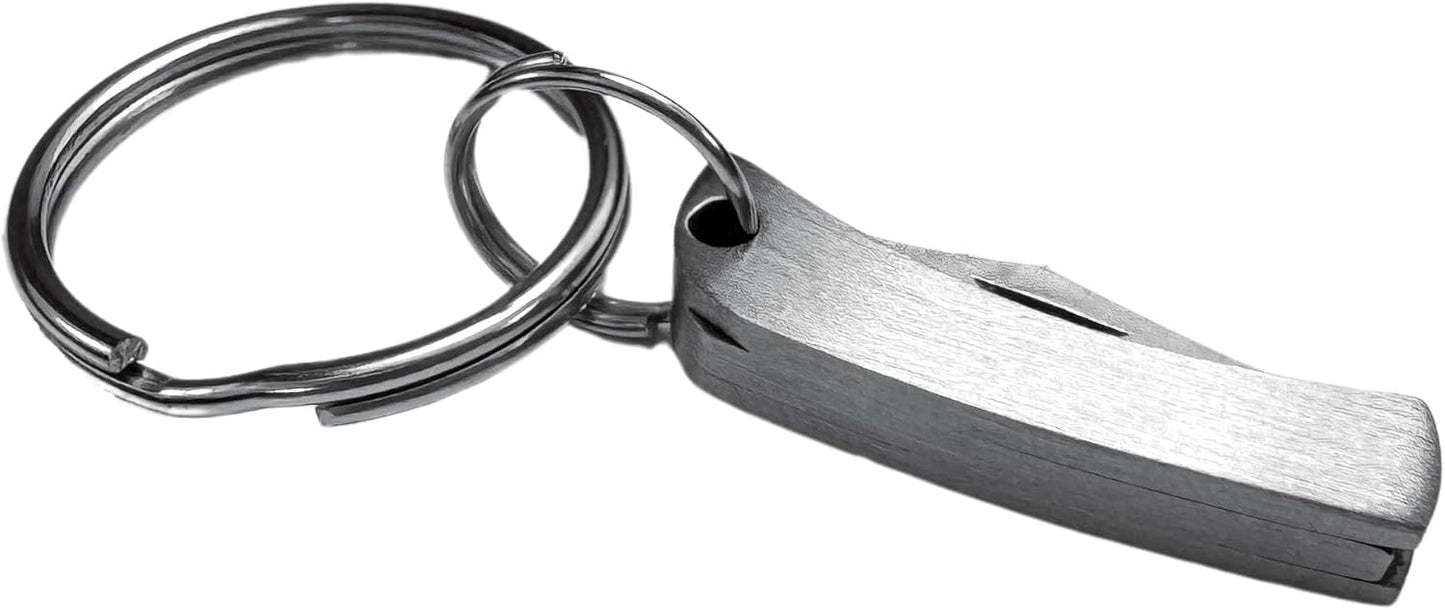 Micro Folding Knife Keychain, World's Smallest Knife, Mini Portable Cutters Keyring, Tiny Pocket Tactical Blade for Outdoors, Camping, Hiking, Backpacking, Cutting - 1.5 inch
