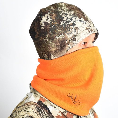 EDTREK Reversible Windproof Fleece Beanie Hat - Warm Winter Hat for Hunting Fishing Camping in Cold Weather (Brown with TT Strata Camo， Large)