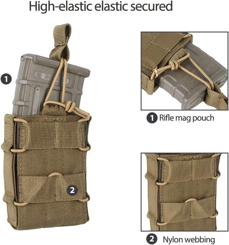 EXCELLENT ELITE SPANKER Tactical Molle Single/Double Open-Top Mag Pouch for M4 M14 M16 AR15 G36 Magazine