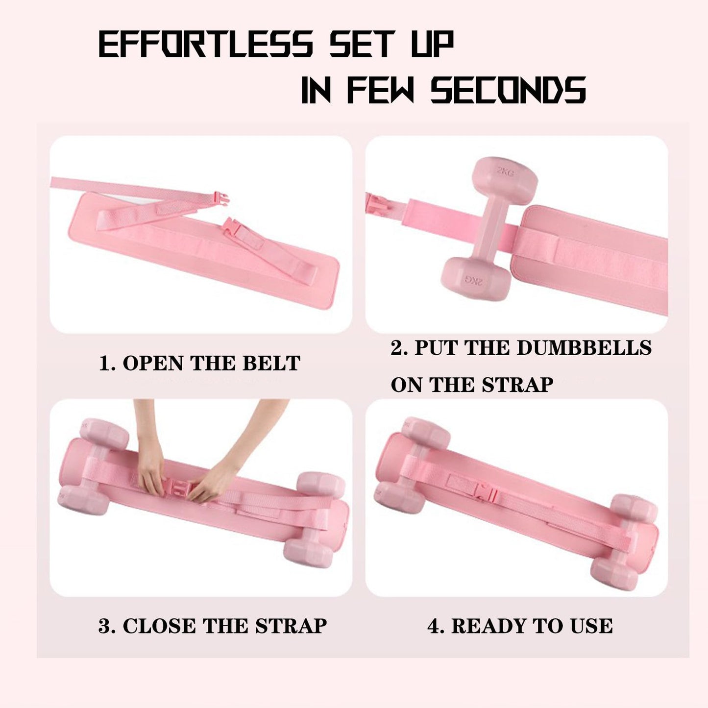 GLEAP Exercise Hip Thrust Belt, Booty Belt for Hip Thrust Use with Dumbbells, Kettlebells, Plates, Glute Trainer for Home Workouts with Non Slip Padding (Black)