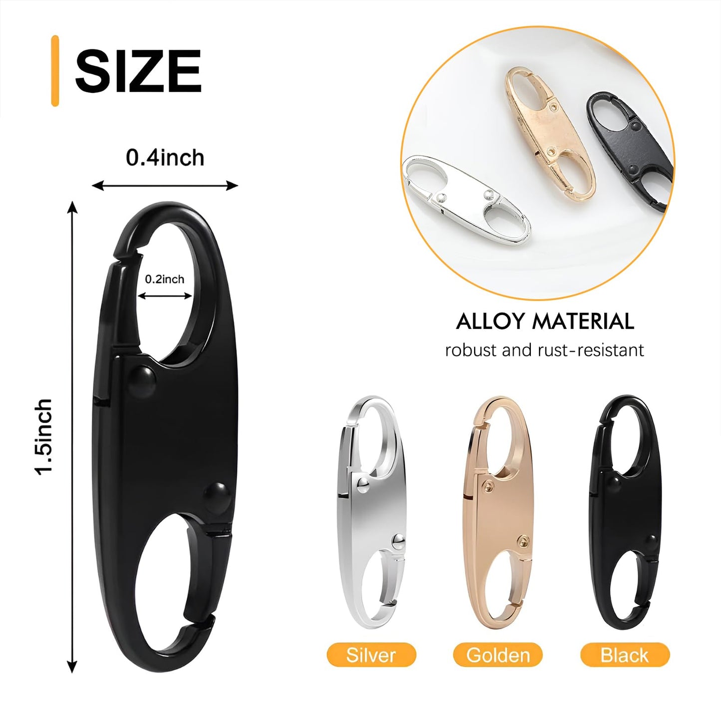 AGLOO 15Pcs Double Small Carabiner Clips Mini Zipper Pull,Versatile S Carabiner Keychain,Alloy Snap Hook Lock Zipper Clip,for Camping Fishing Traveling and DIY