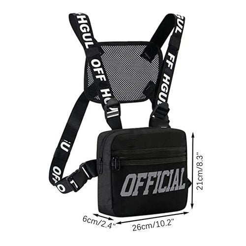 Maizoon Chest Pack for Men Featuring Versatile Running Vest Stylish and Functional Backpack Ideal for Hiking Outdoor Adventures Running & Hip-Hop Outfits Black