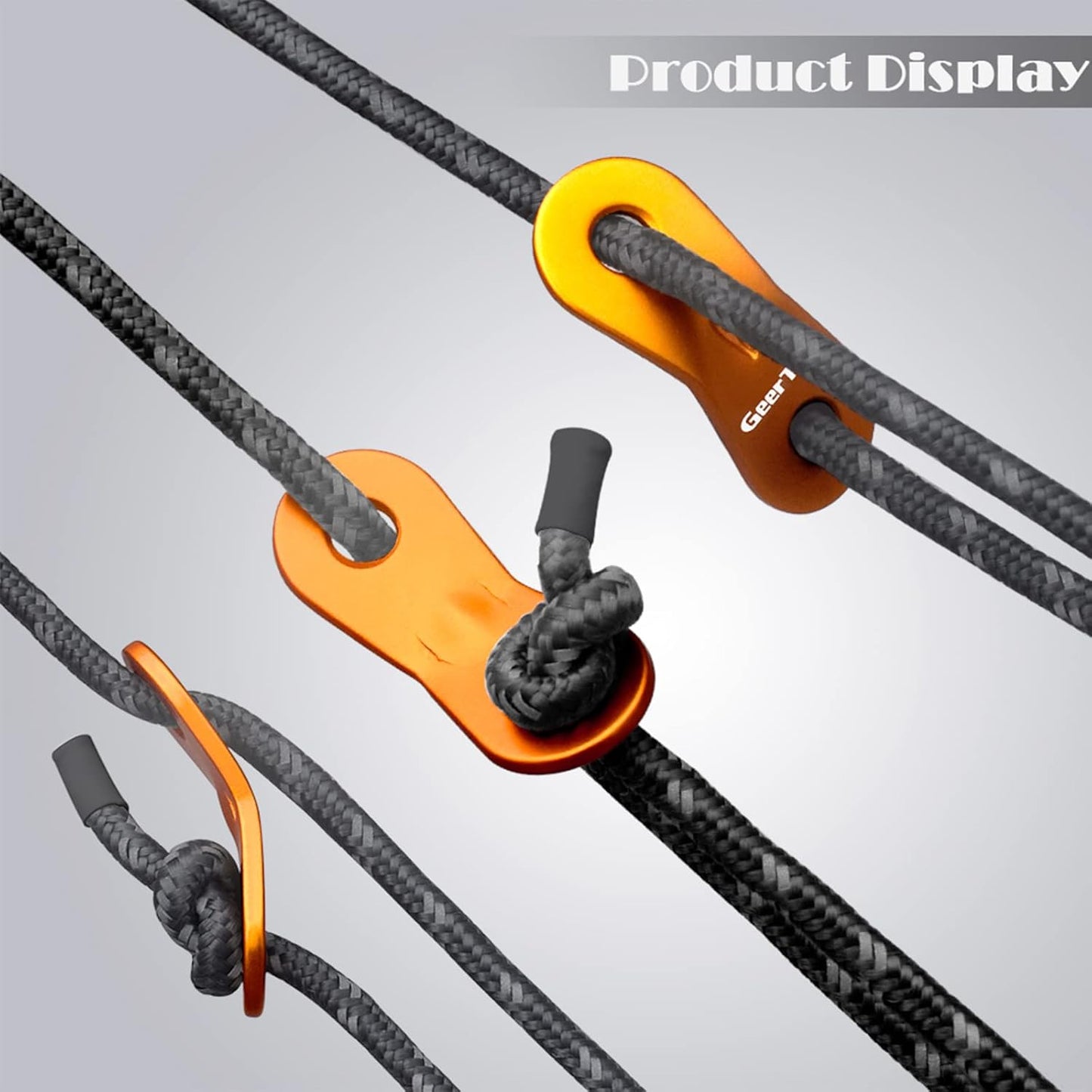 GEERTOP 6 Pack Reflective Guy Lines 4 mm Tent Cords Ultralight Camp Ropes with Aluminum Adjuster Tensioner for Tent, Tent Tarp, Canopy Shelter, Outdoor Camping Hiking Backpacking Travel