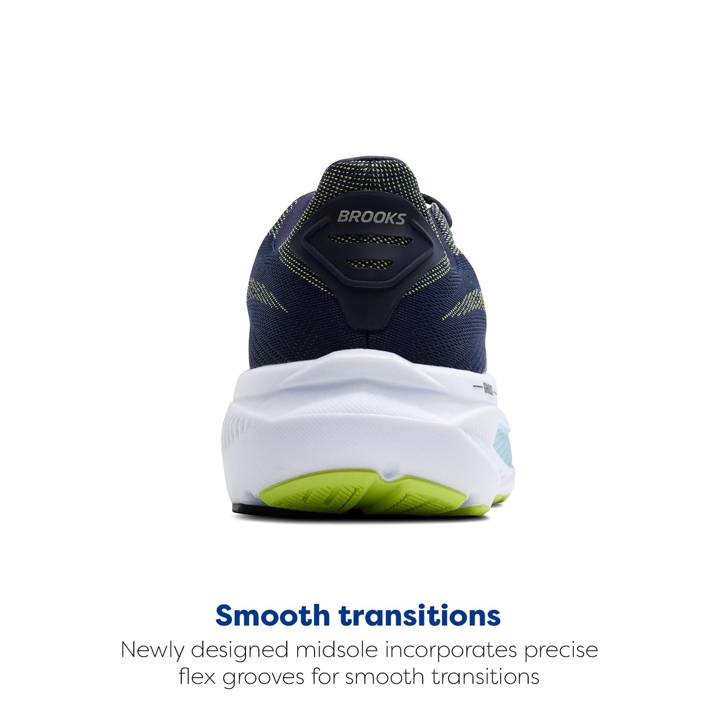 Brooks Men’s Ghost 17 Neutral Running Shoe - Peacoat/Lime/Blue - 7 Medium