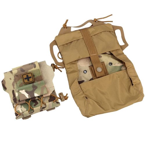 IFAK Med Pouch,Rapid/Quick Deploy First Aid Kit Pack, Two-Piece System Med Roll Carrier Hypalon Handle Hunting Bag