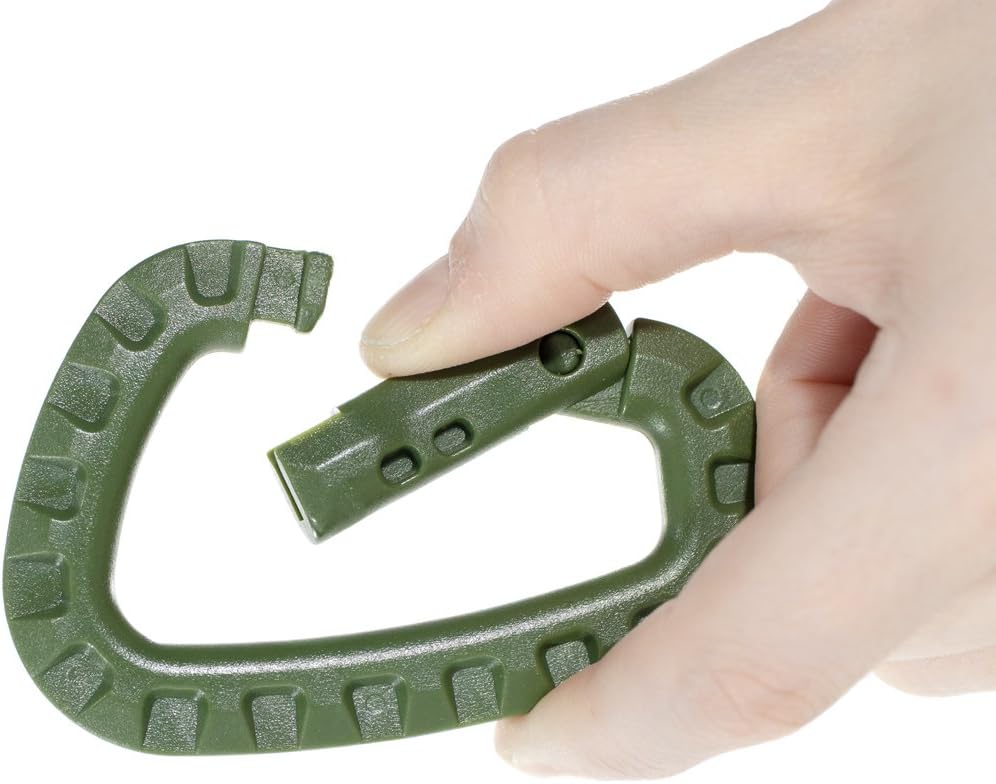 Tactical Carabiner Keychain 6 Pack - Durable Plastic Carabiners - Lightweight Spring Snap Gear - Utility Hooks for Backpacks, Buckles, Hanging Gear, and Outdoor Recreation