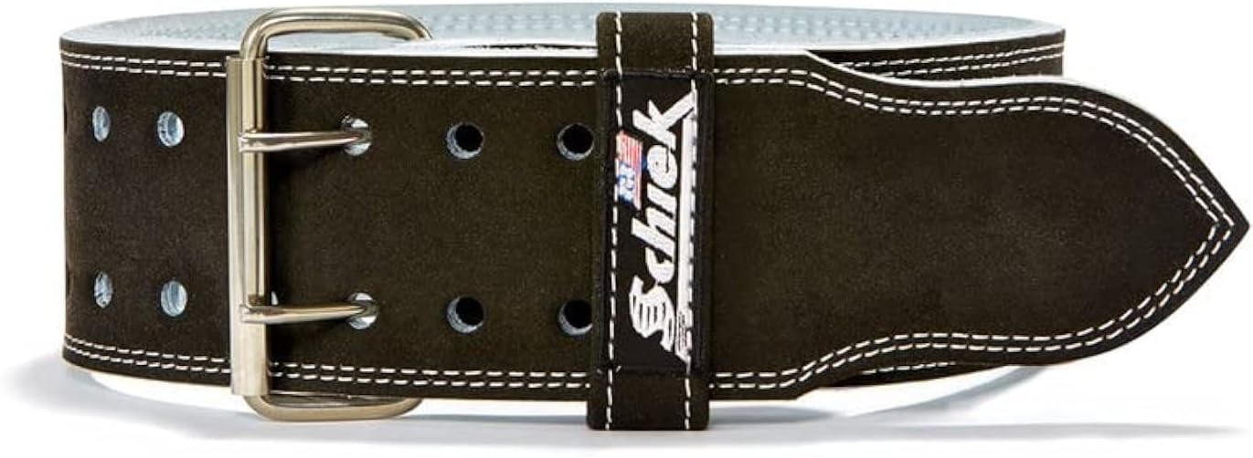 Schiek Sports Leather 6010 Competition Power Lifting Belt - 9 mm Suede Leather Gym Belt - Weightlifting Belt
