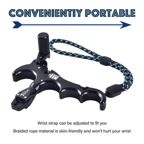 Tatoc Bow Release Thumb Archery 360° Rotatable Thumb Release for Compound Bow 4 Finger Release-Bow Trigger (Black)