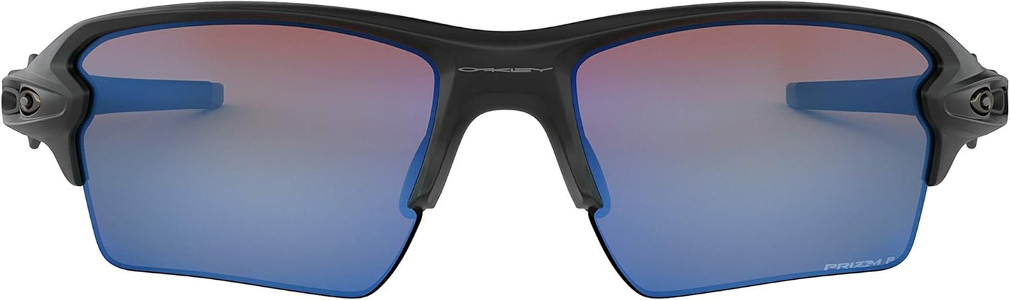 Oakley Flak 2.0 XL Sunglasses (Matte Black Frame/Prizm Deep H2 O Polarized Lens) with USA Flag Lens Cleaning Kit