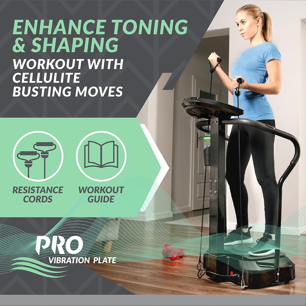 Bluefin Fitness Vibration Platform Pro Model Upgraded Design with Silent Motors and Built in Speakers Build Muscle at Home and Loose Fat