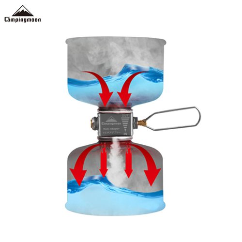 CAMPINGMOON Butane to Isobutane Gas Canister Refill Adapter Screw Lindal Valve Camping Stove Adapte