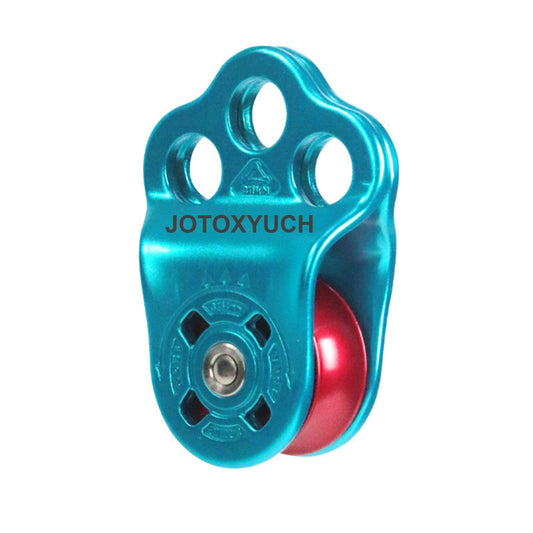 JOTOUCH Climbing Pulley,30KN Three Holes Ball Bearing Single Pulley,Rock Climbing Pulley for 14mm Rope Hauling, Rock Climbing, Rescue Applications, Zipline Sports Etc
