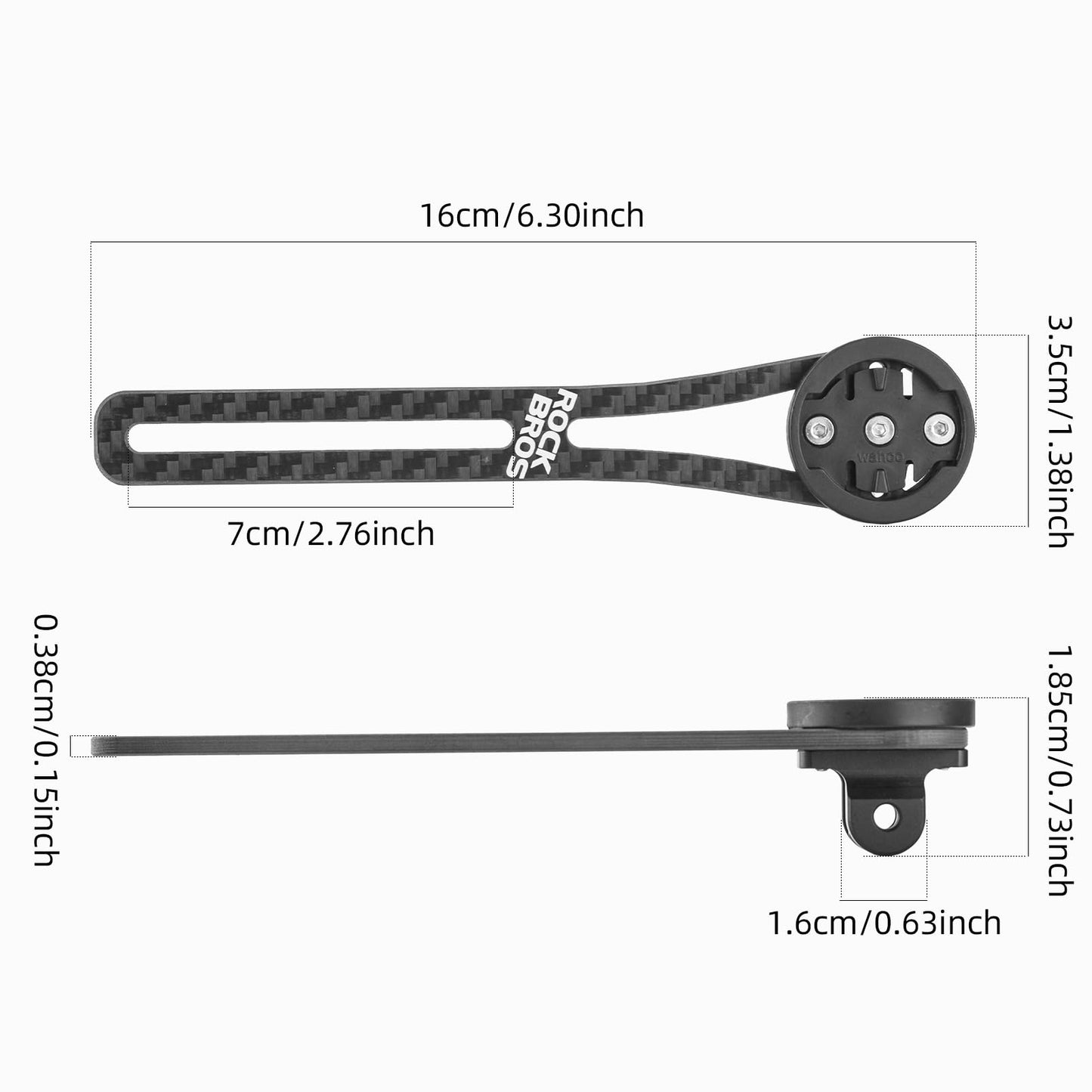 ROCKBROS Bike Computer Mount Carbon Out Front Compatible for Garmin, Bike Computer, Go-pro and Light Attachment