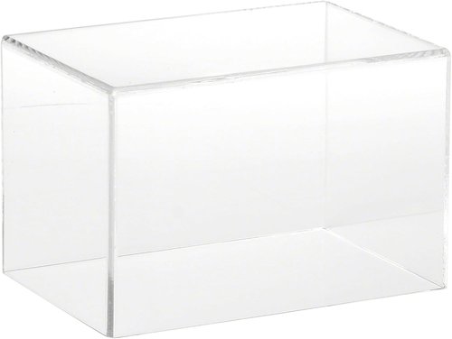 Clear Acrylic Display Case with Hardwood Base - 6x4x4 Inches for Collectibles