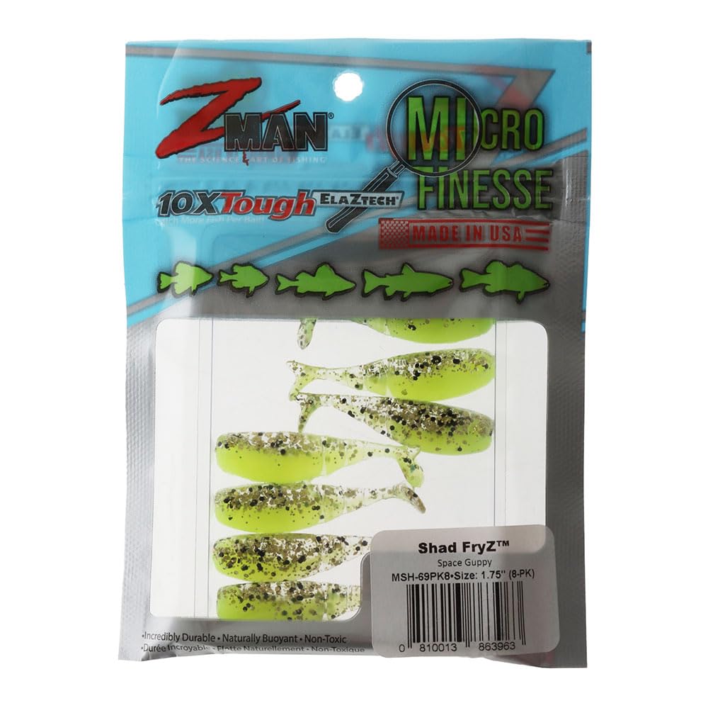 Z-Man MSH-69PK8 Shad Fryz 1.75" Space Guppy 8 Pack